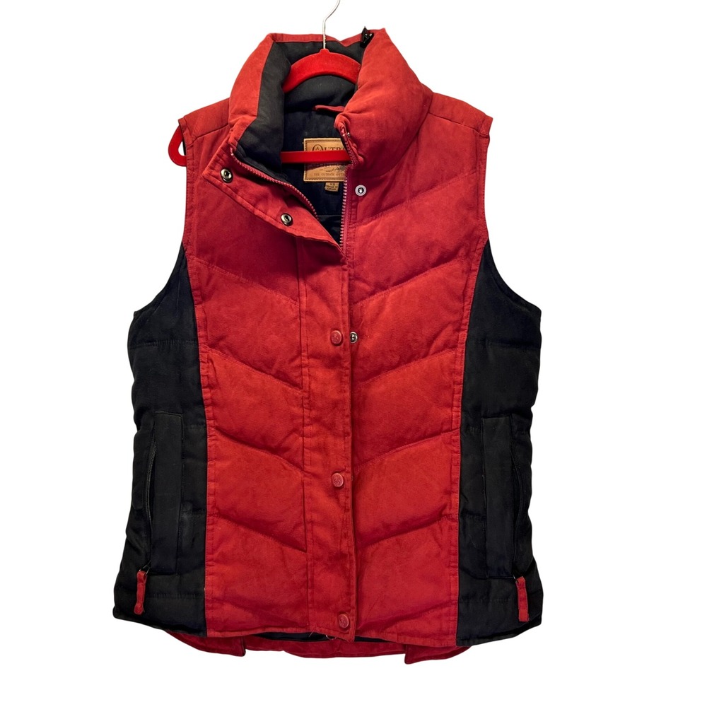 Outback Trading Company Ladies Snow Mountain Down Vest Red Black XS